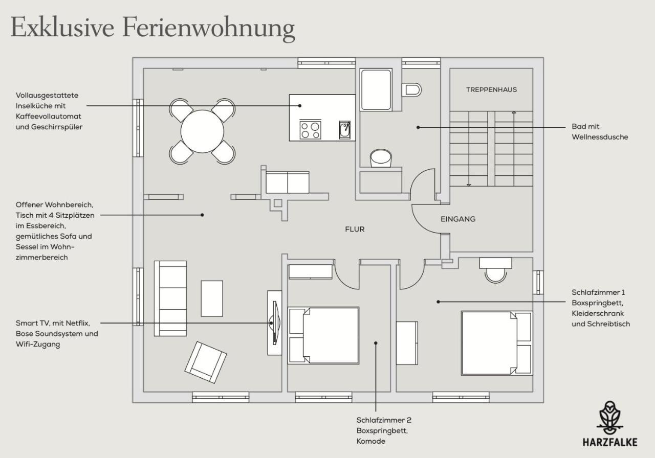 Harzfalke Apartment - Ankommen Und Wohlfuehlen. Wieda Kültér fotó